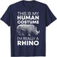 Funny Human Costume Rhino Vintage Rhinoceros Love T-Shirt - T-Shirt | Navy