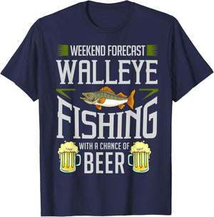 Walleye Lure Fishing Walleye Fish Beer T-Shirt - T-Shirt | Navy