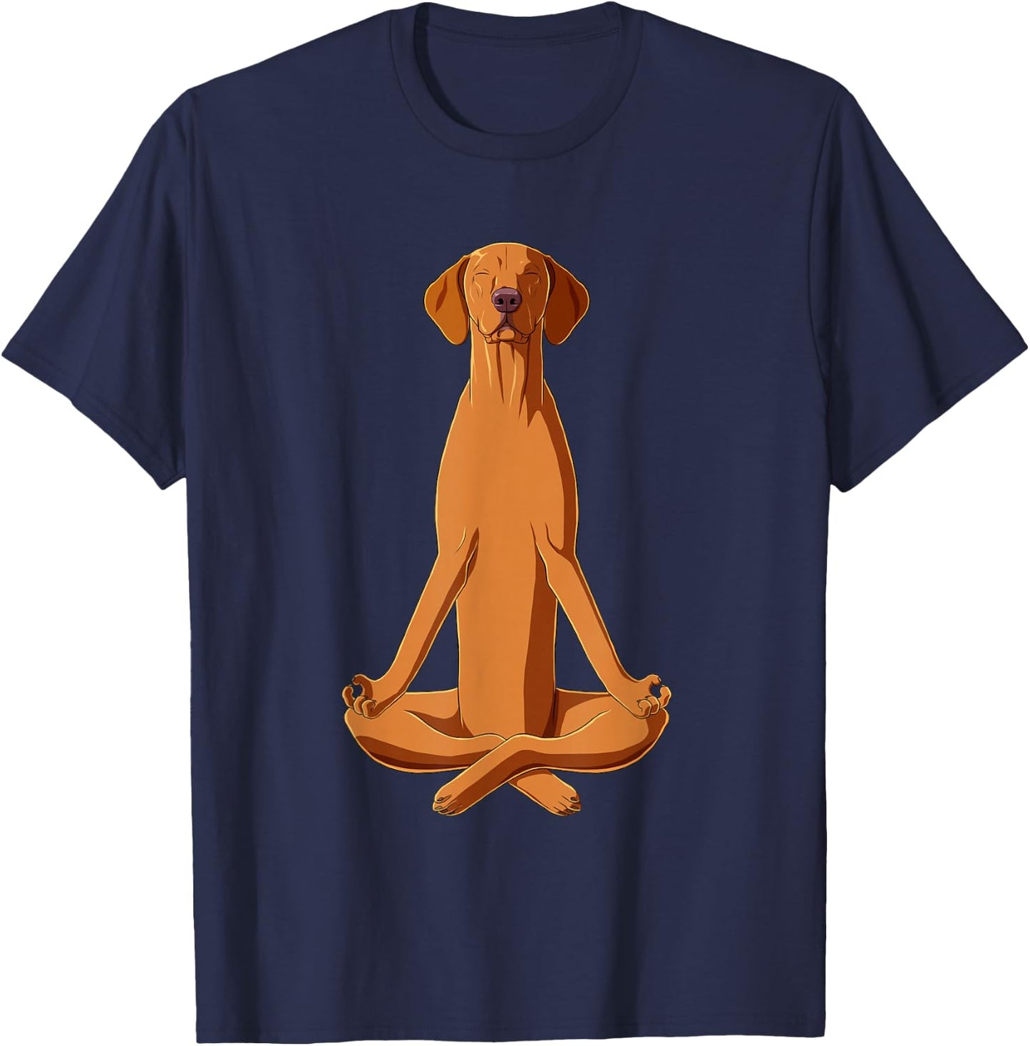 Funny Yoga Dog Hungarian Vizsla T-Shirt - T-Shirt | Navy