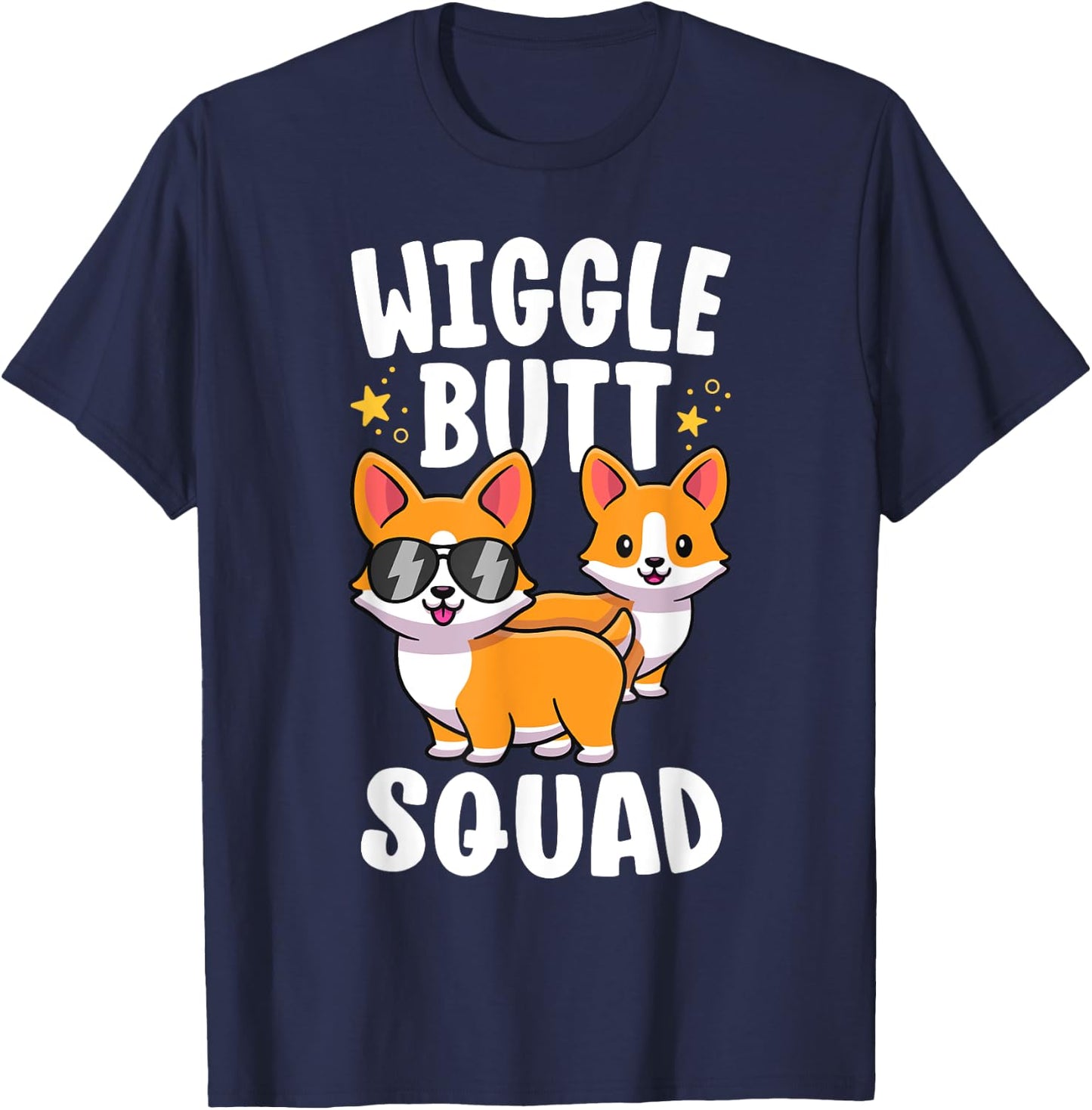 Funny Corgi Shirt For Kids Women Wiggle Butt Squad Crew T-Shirt - T-Shirt | Navy