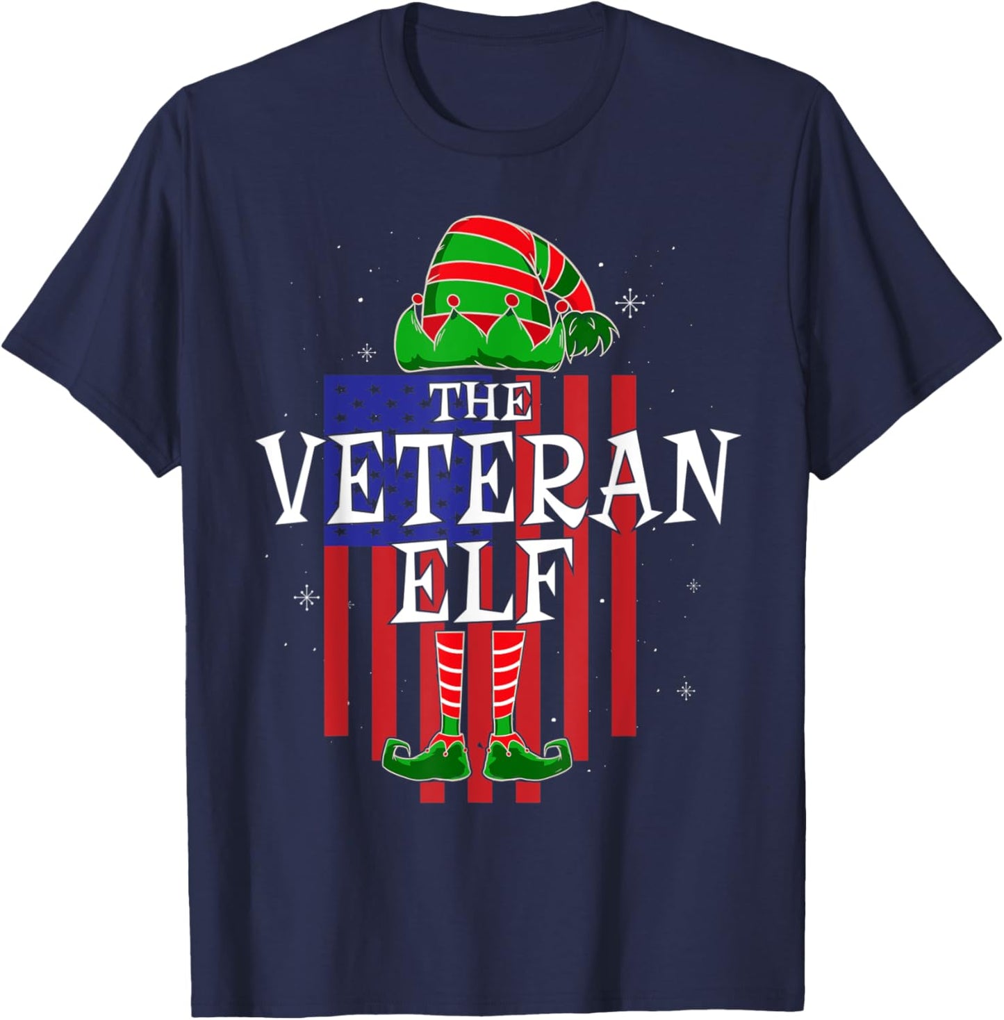 The Veteran Elf Group Matching Family Christmas Funny T-Shirt - T-Shirt | Navy