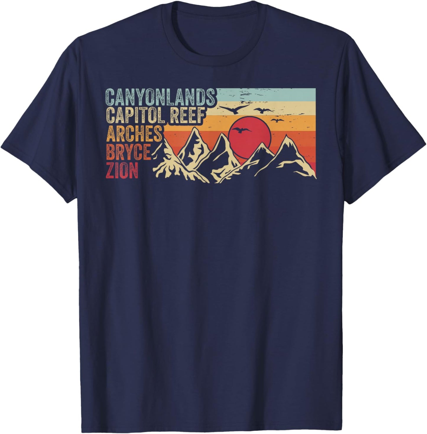 Vintage Utah Souvenir Big 5 Utah Mighty Five National Park T-Shirt - T-Shirt | Navy