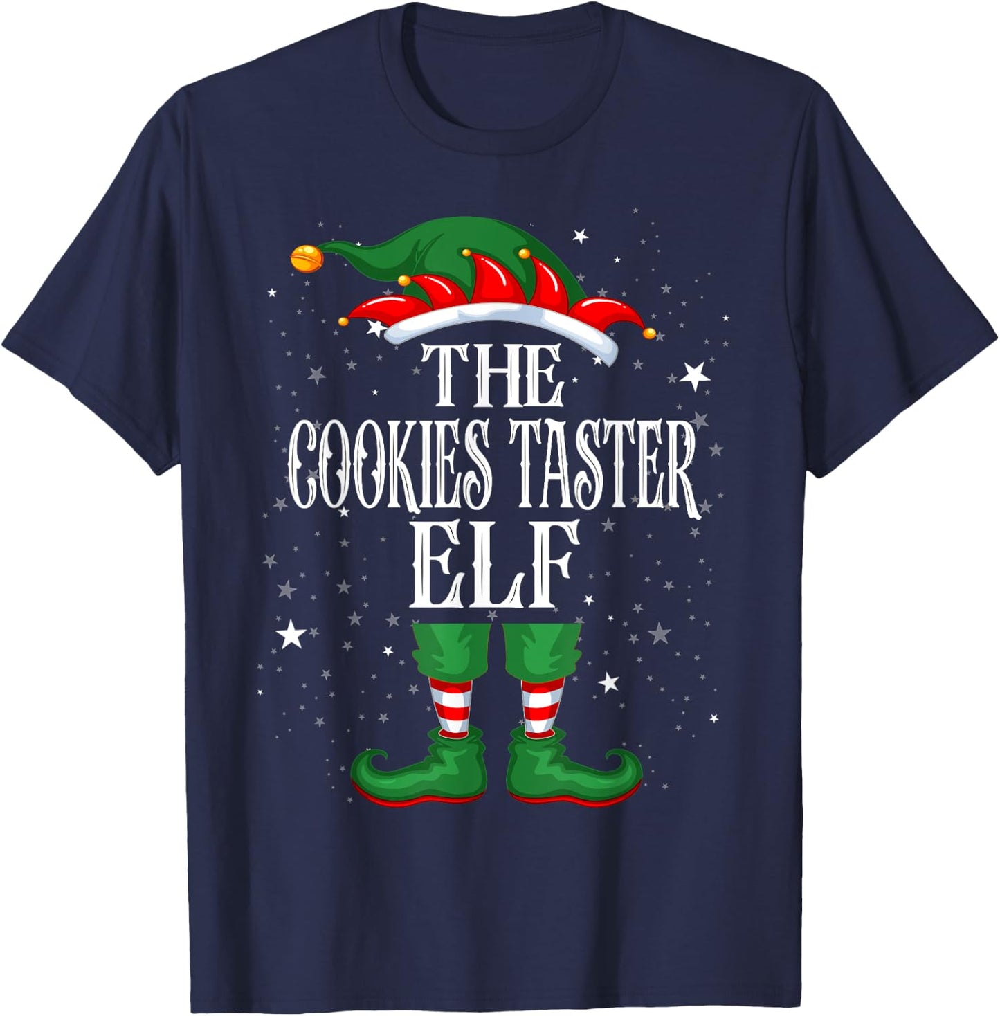 Christmas Elf Matching Family Group Funny Cookies Taster Elf T-Shirt - T-Shirt | Navy