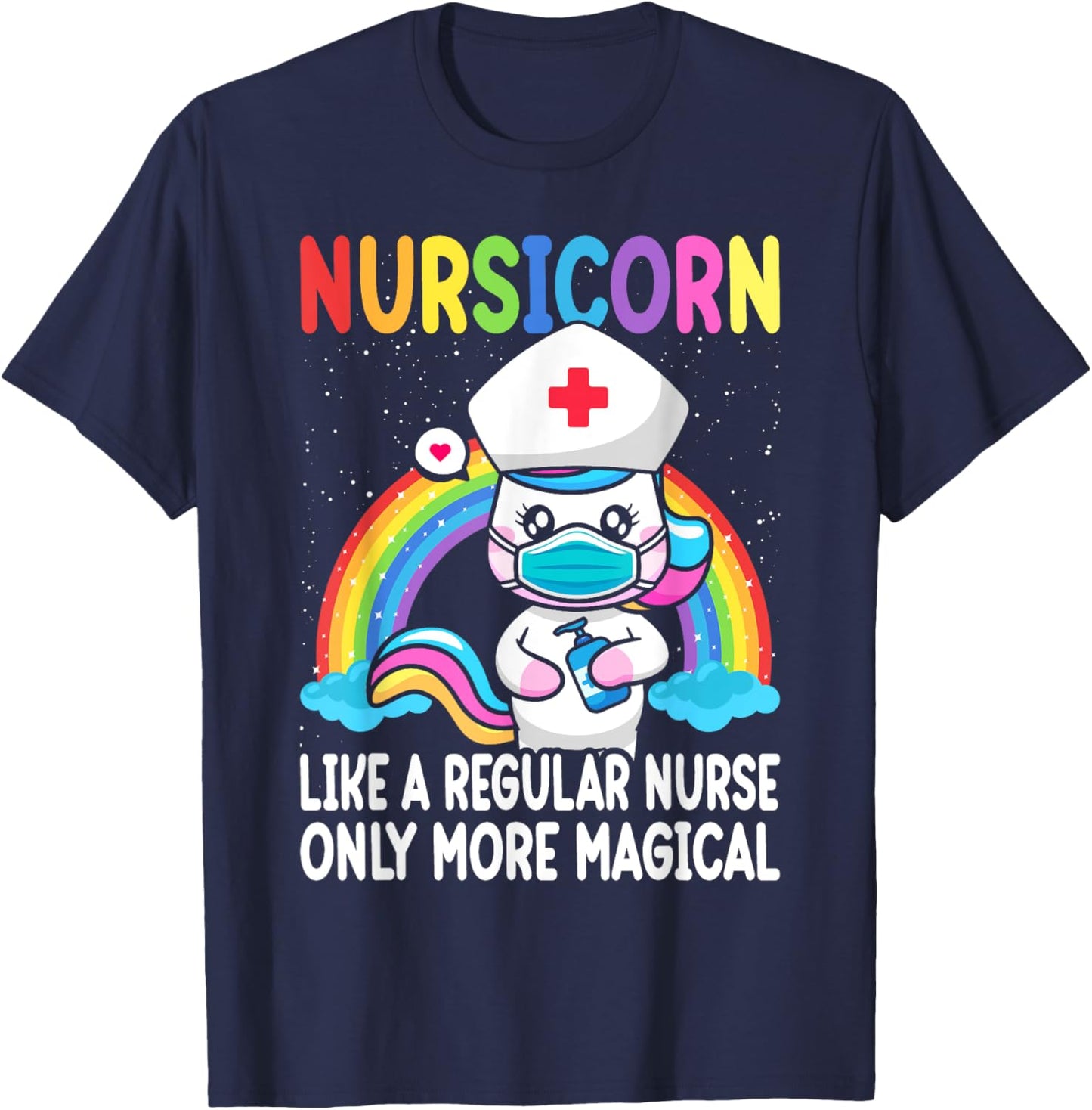 Cool Nurse Women Unicorn Medical Nurses RN Nursing T-Shirt - T-Shirt | Navy