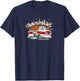 Corvair Rampside Pickup Truck Cartoon Graffiti Brick Wall T-Shirt - T-Shirt | Navy