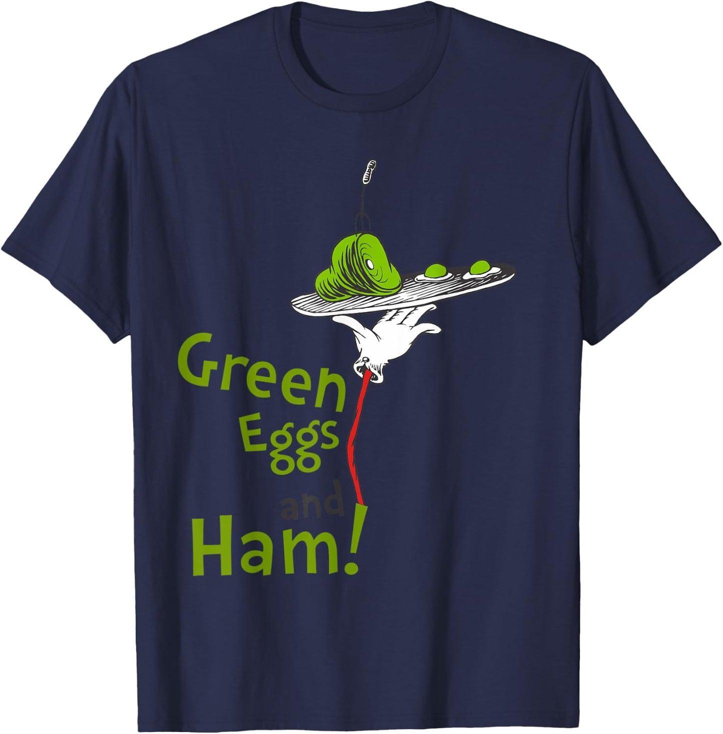 Dr. Seuss Green Eggs and Ham Title T-Shirt - T-Shirt | Navy