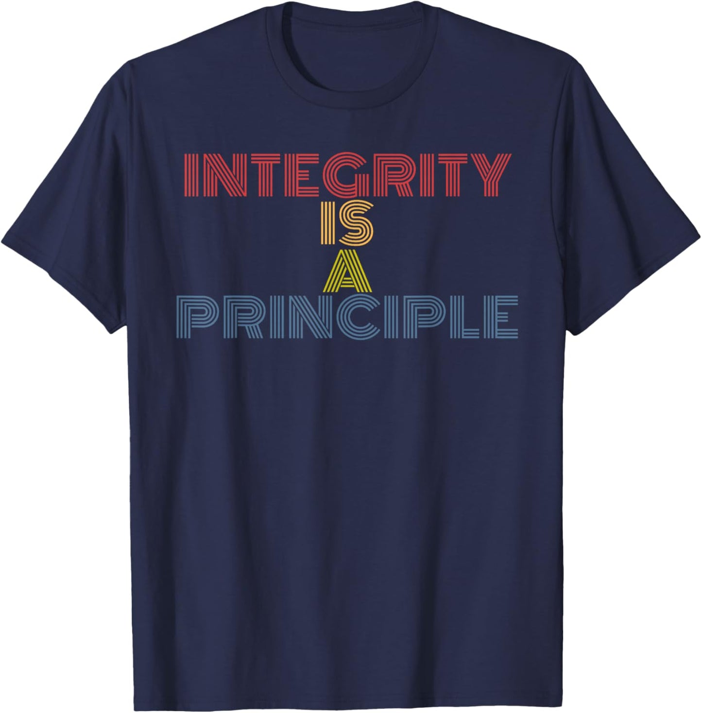 Integrity Is A Principle retro 70s vintage T-Shirt - T-Shirt | Navy
