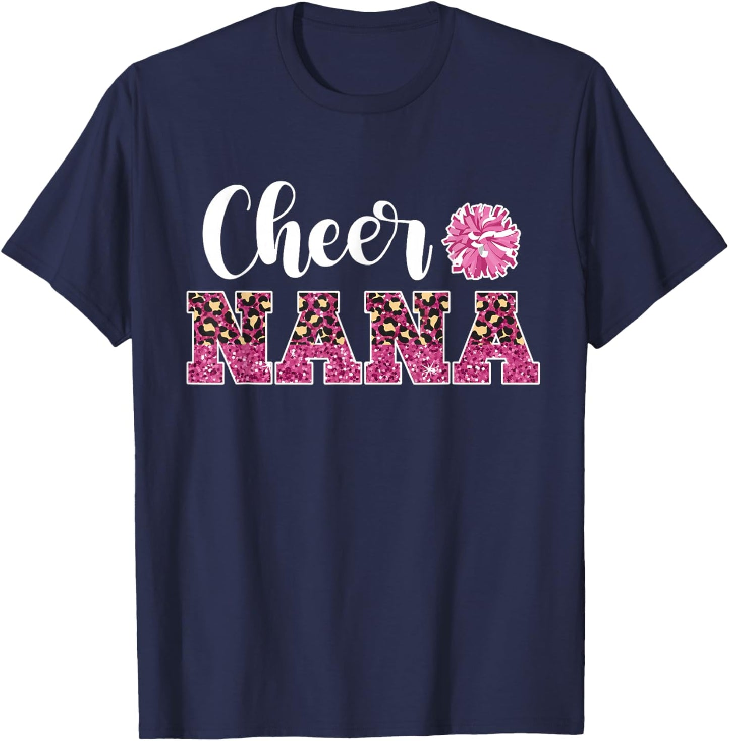 Cute Cheer Nana Of A Cheerleader Nana Grandma T-Shirt - T-Shirt | Navy