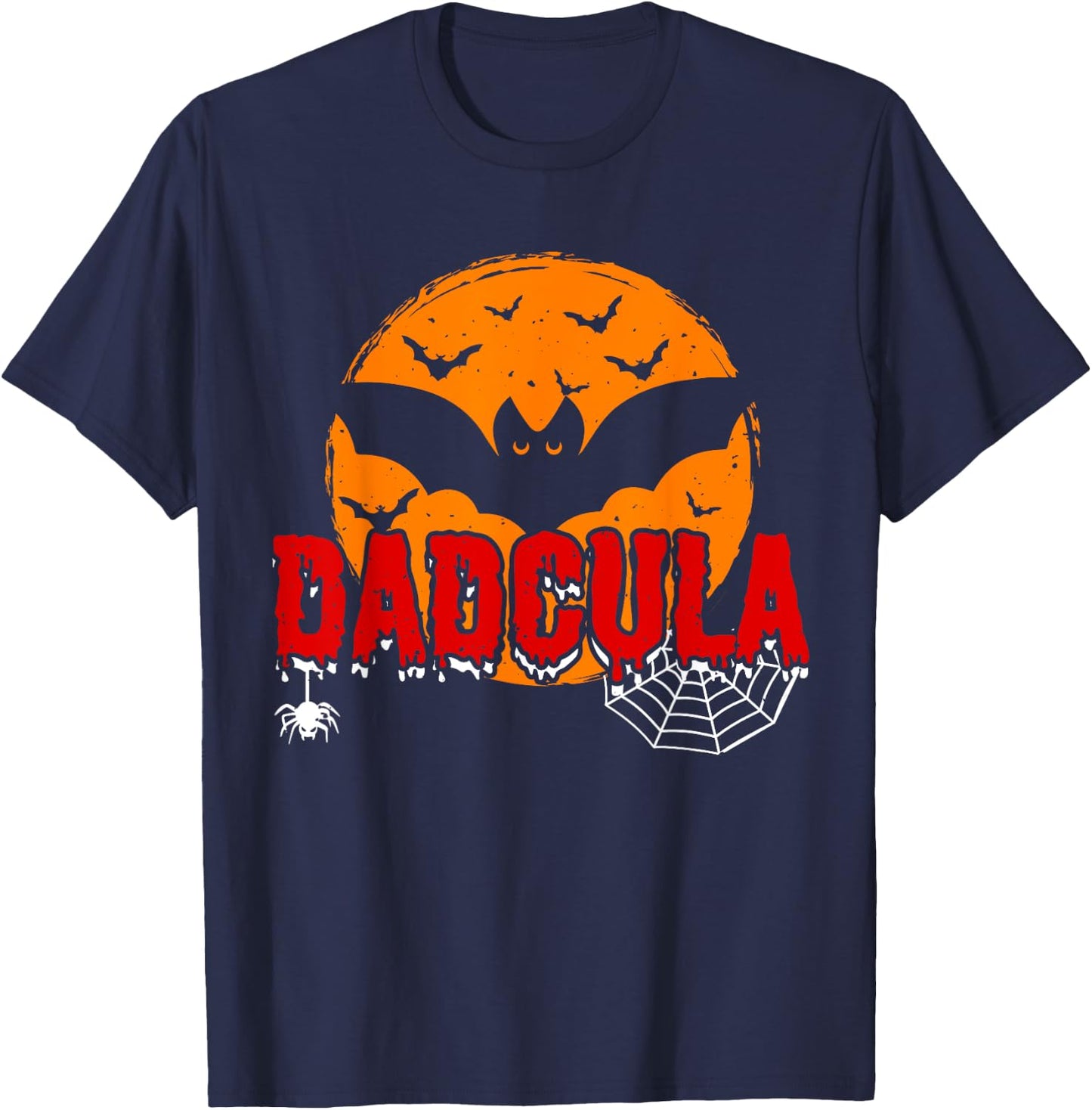 Dadcula Vampire Dad Vampire Costume Halloween Dracula Dad T-Shirt - T-Shirt | Navy