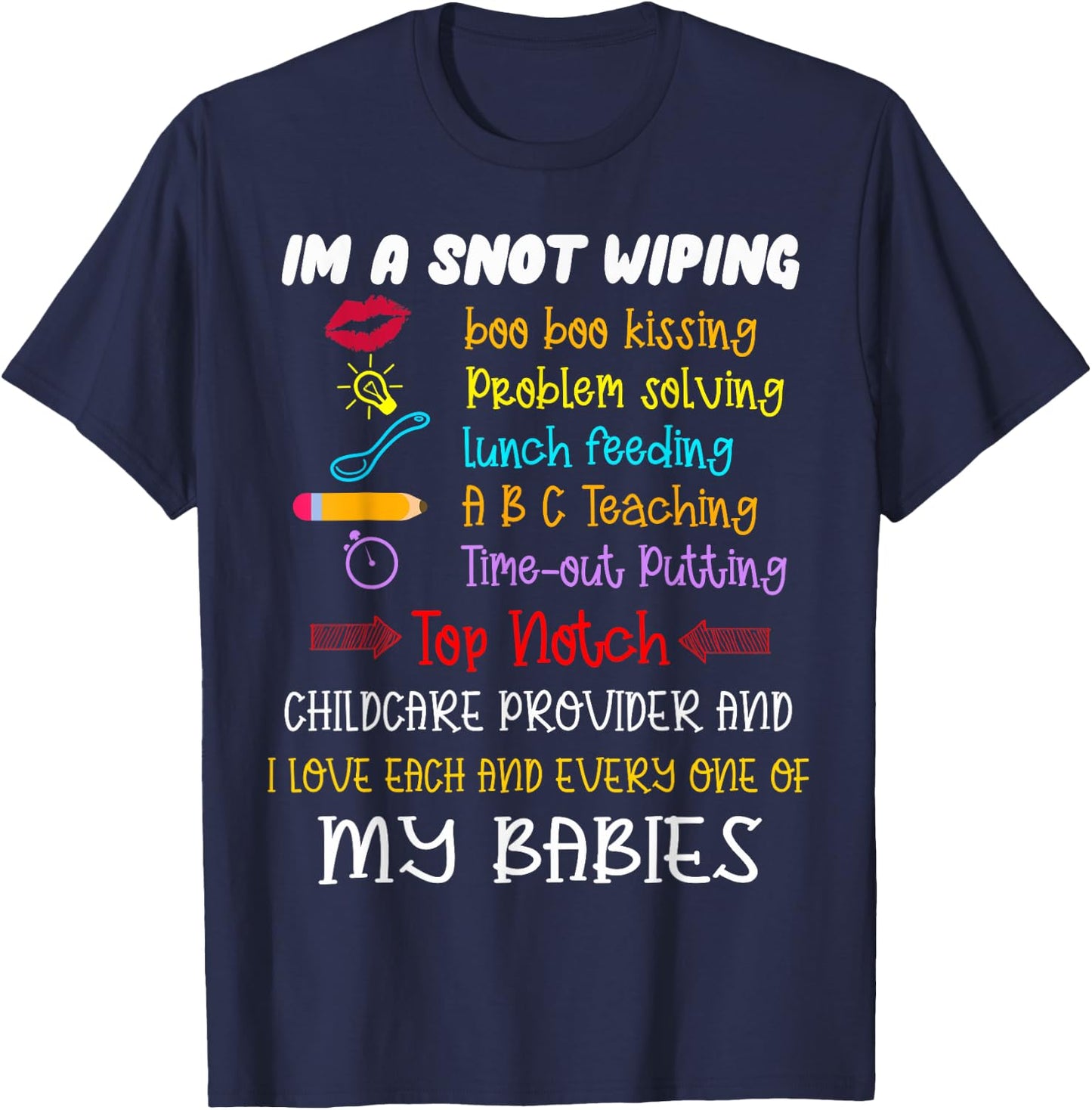 Childcare Provider Teachers Child Care Daycare Provider T-Shirt - T-Shirt | Navy