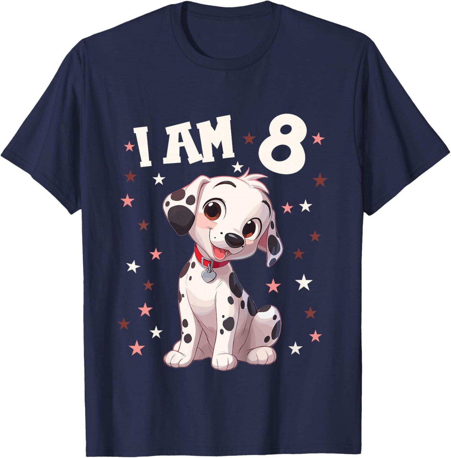 Kids 8 Years old 8th birthday Dalmatian Dogs Dalmatian Dog T-Shirt - T-Shirt | Navy