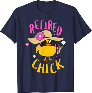 Retired Chick Pension Vacation Pensioner Retirement Chicken T-Shirt - T-Shirt | Navy