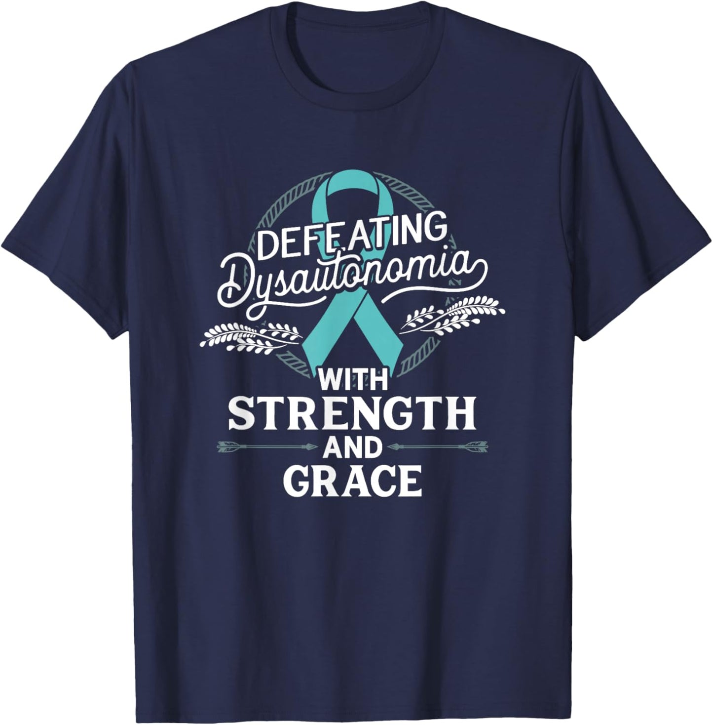 Defeating Dysautonomia Turquoise Pots Dysautonomia Awareness T-Shirt - T-Shirt | Navy