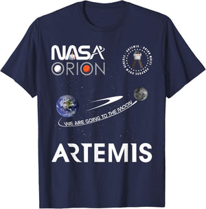 NASA Artemis Mission Orion Spacecraft Worm Logo T-Shirt - T-Shirt | Navy