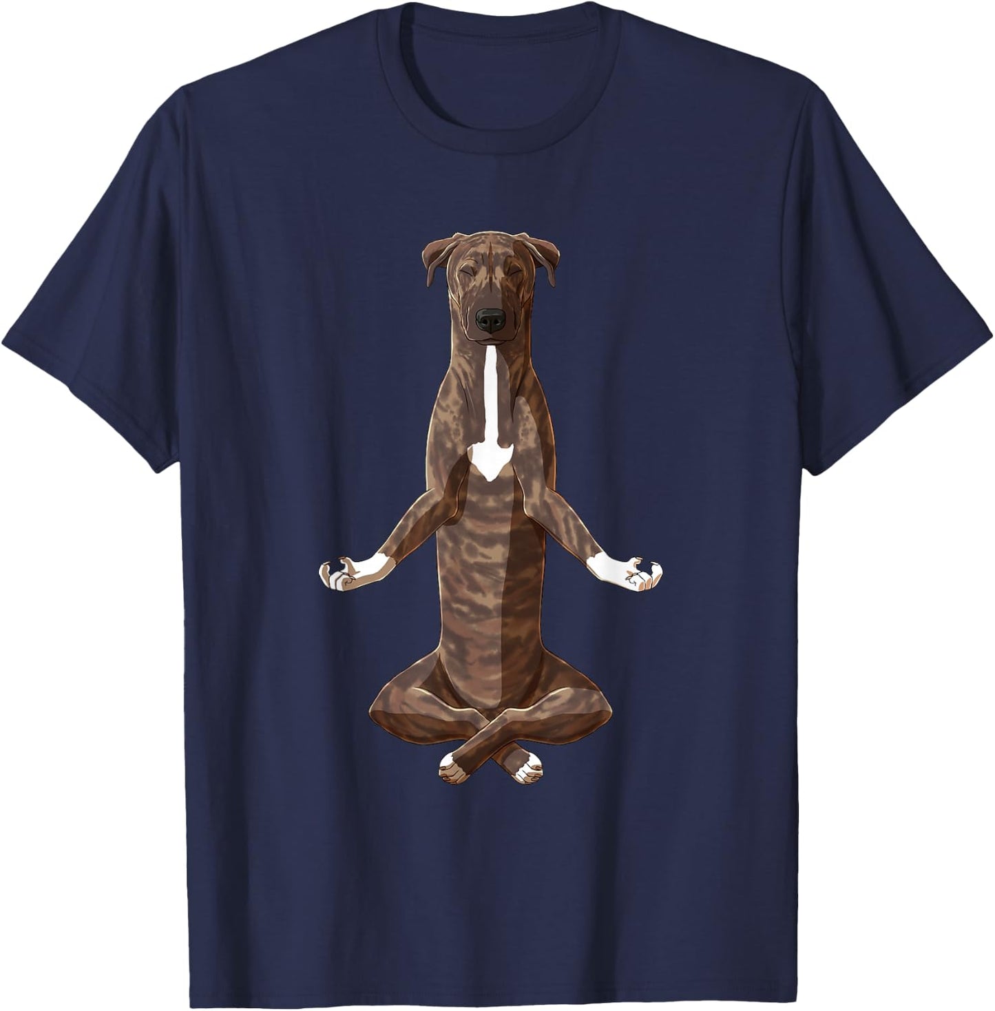 Funny Yoga Dog Mountain Cur Men Women Kids T-Shirt - T-Shirt | Navy