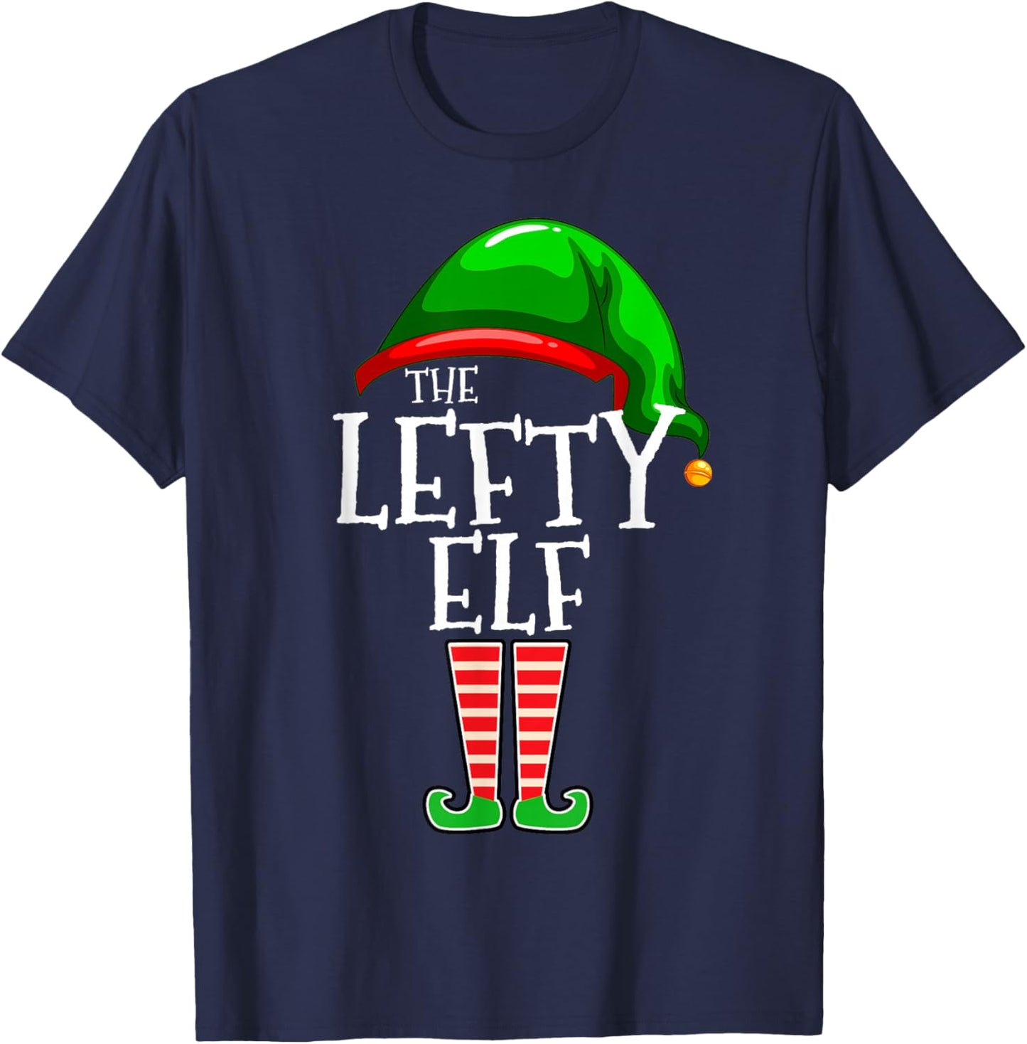 The Lefty Elf Family Matching Group Christmas Gift T-Shirt - T-Shirt | Navy