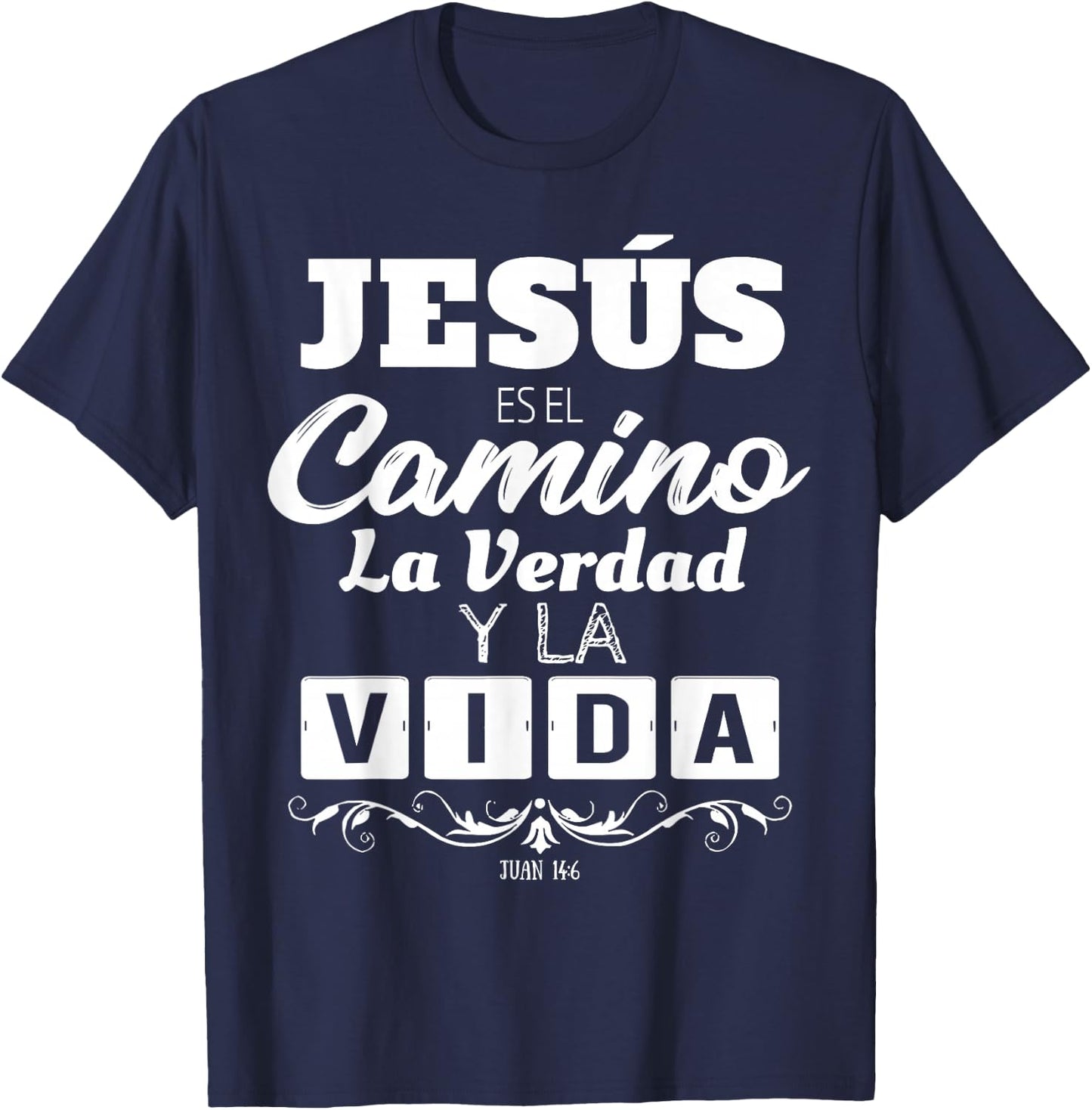 Mensajes Biblicos Espanol para Cristianos Camisetas Spanish T-Shirt - T-Shirt | Navy