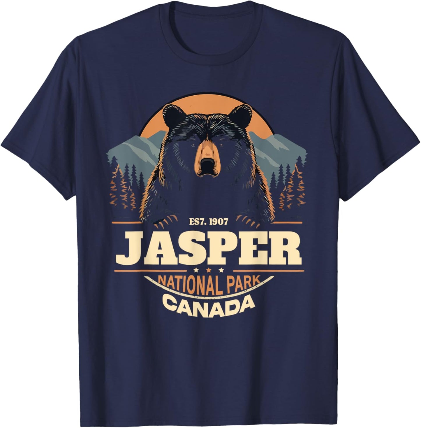 Jasper National Park British Columbia Canada T-Shirt - T-Shirt | Navy