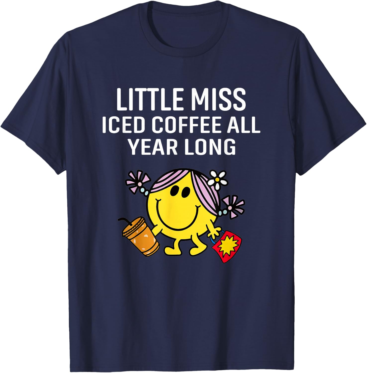 Little Miss Iced Coffee All Year Long T-Shirt - T-Shirt | Navy