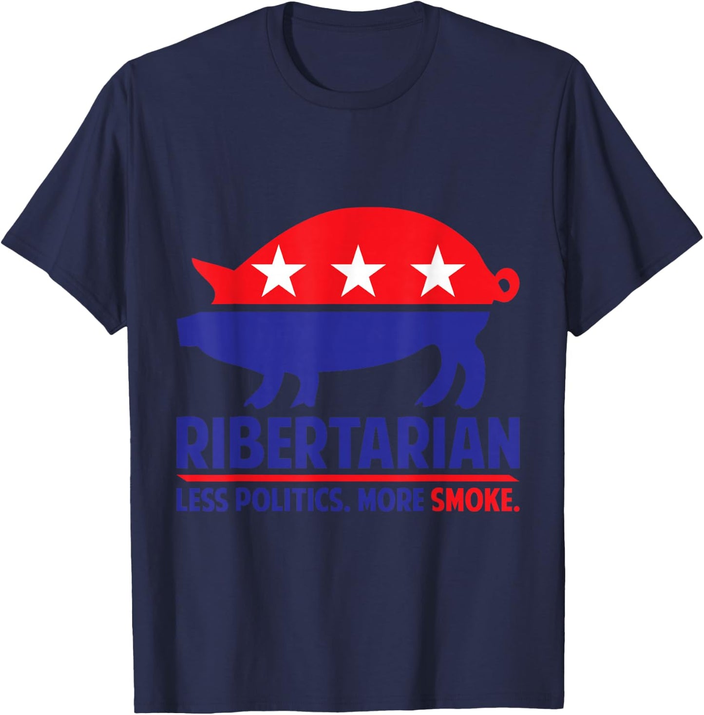 Ribertarian Shirt BBQ and Grill T-Shirt - T-Shirt | Navy