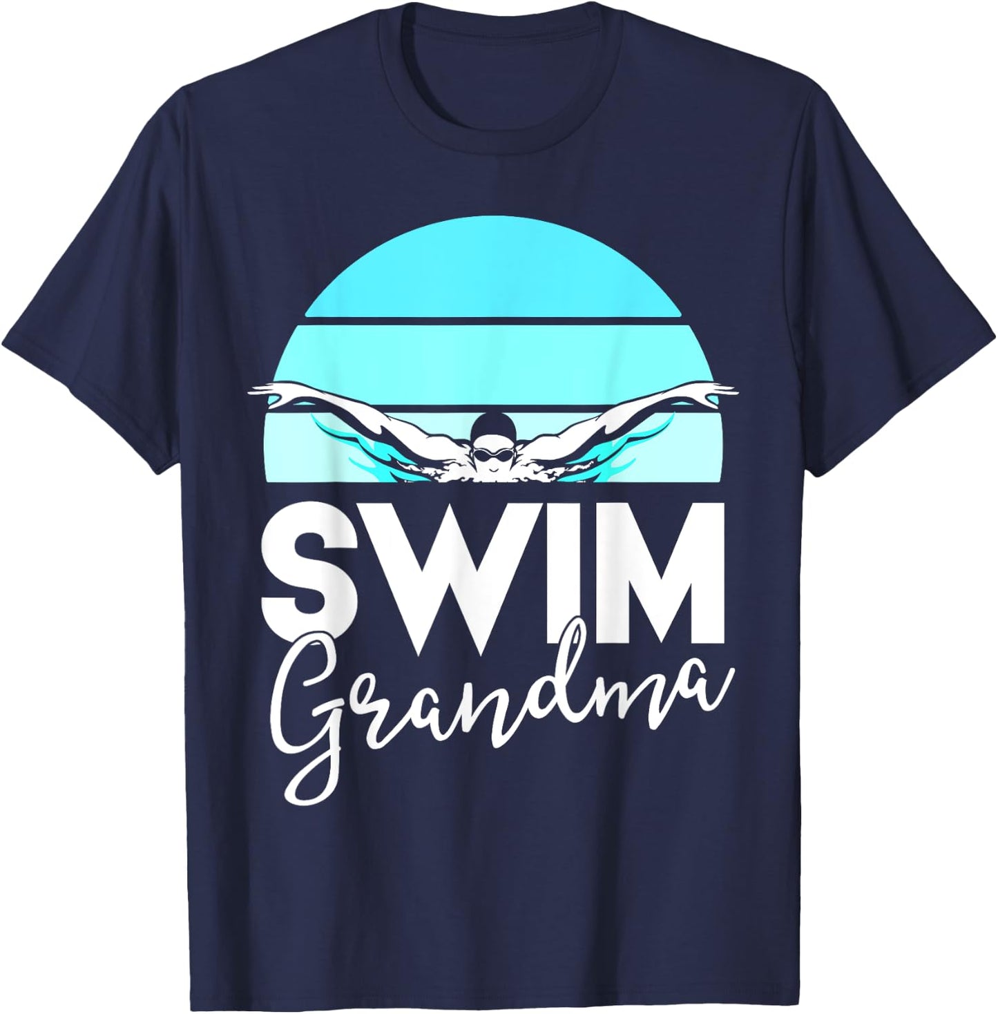 Swim Team Shirt Grandma Mama Swimming Meet Swimmer Gift T-Shirt - T-Shirt | Navy