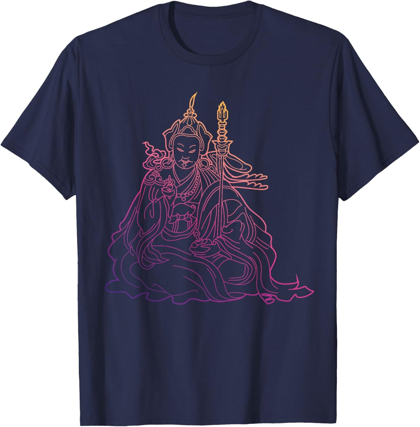 Padmasambhava Guru Rinpoche Tibetan Buddha T-Shirt - T-Shirt | Navy