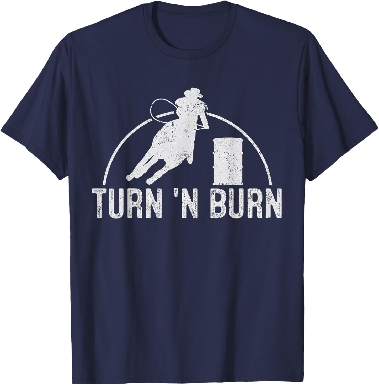 Barrel Racing Rodeo Vintage Gift T-Shirt - T-Shirt | Navy