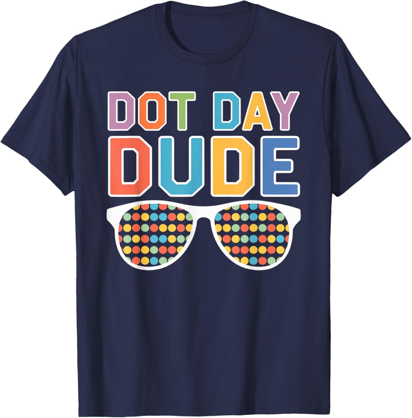Dot Day Shirt for Kids Boys Girls Youths Dotted Dude Glasses T-Shirt - T-Shirt | Navy