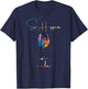 sip Happens in Colors Design Graphic of a Wine Glass T-Shirt - T-Shirt | Navy