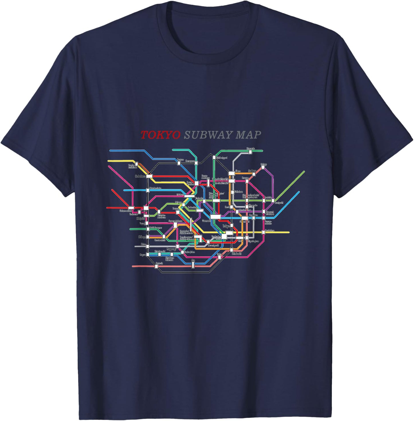 Tokyo Subway Map | Metro, Underground T-Shirt - T-Shirt | Navy