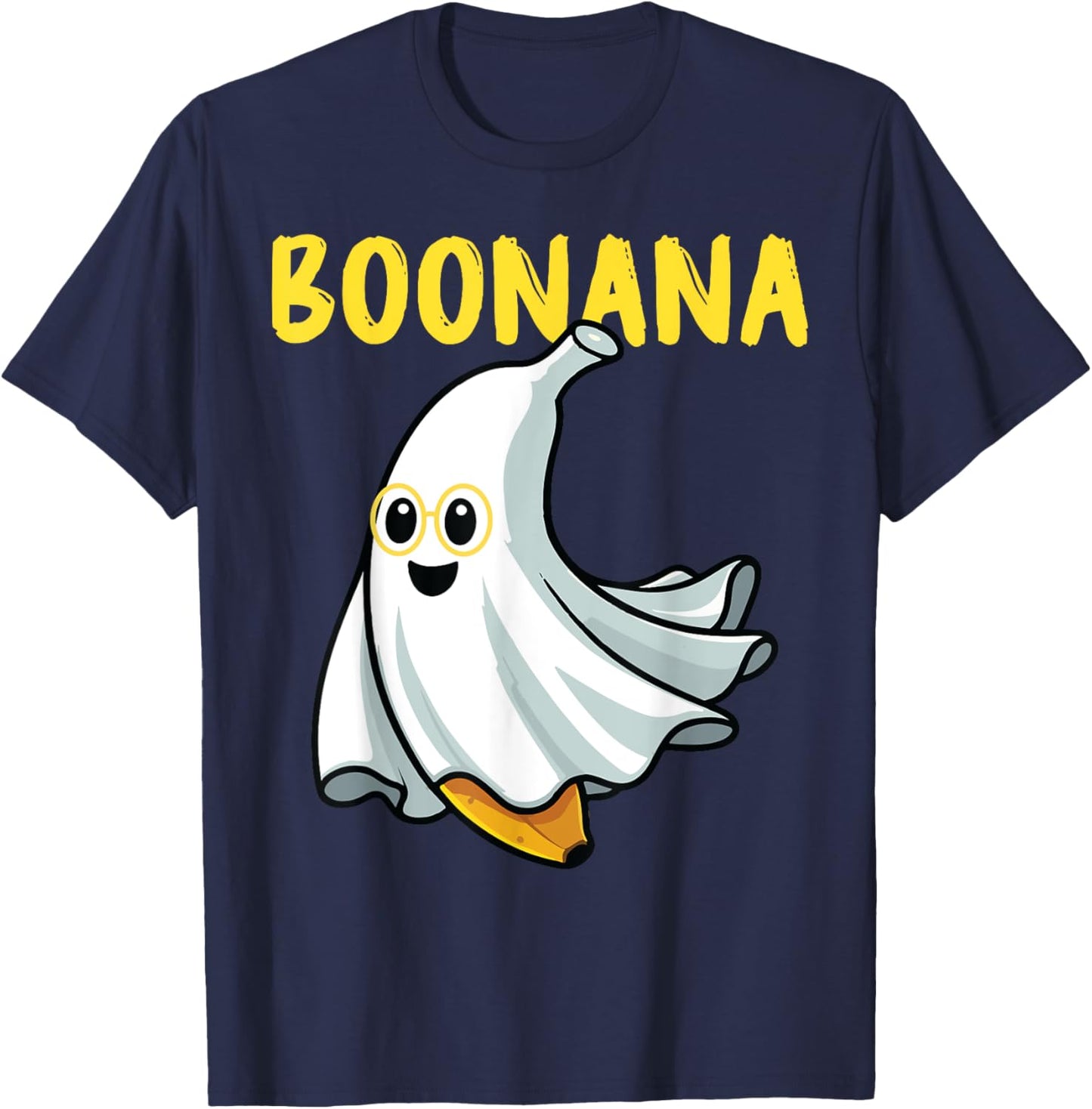 Cute Boonana Ghost Funny Banana Halloween Men Women Kids T-Shirt - T-Shirt | Navy
