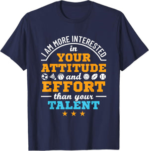 PE Teacher More Interested in Attitude and Effort Motivation Women Girls Kids T-Shirt - T-Shirt | Navy