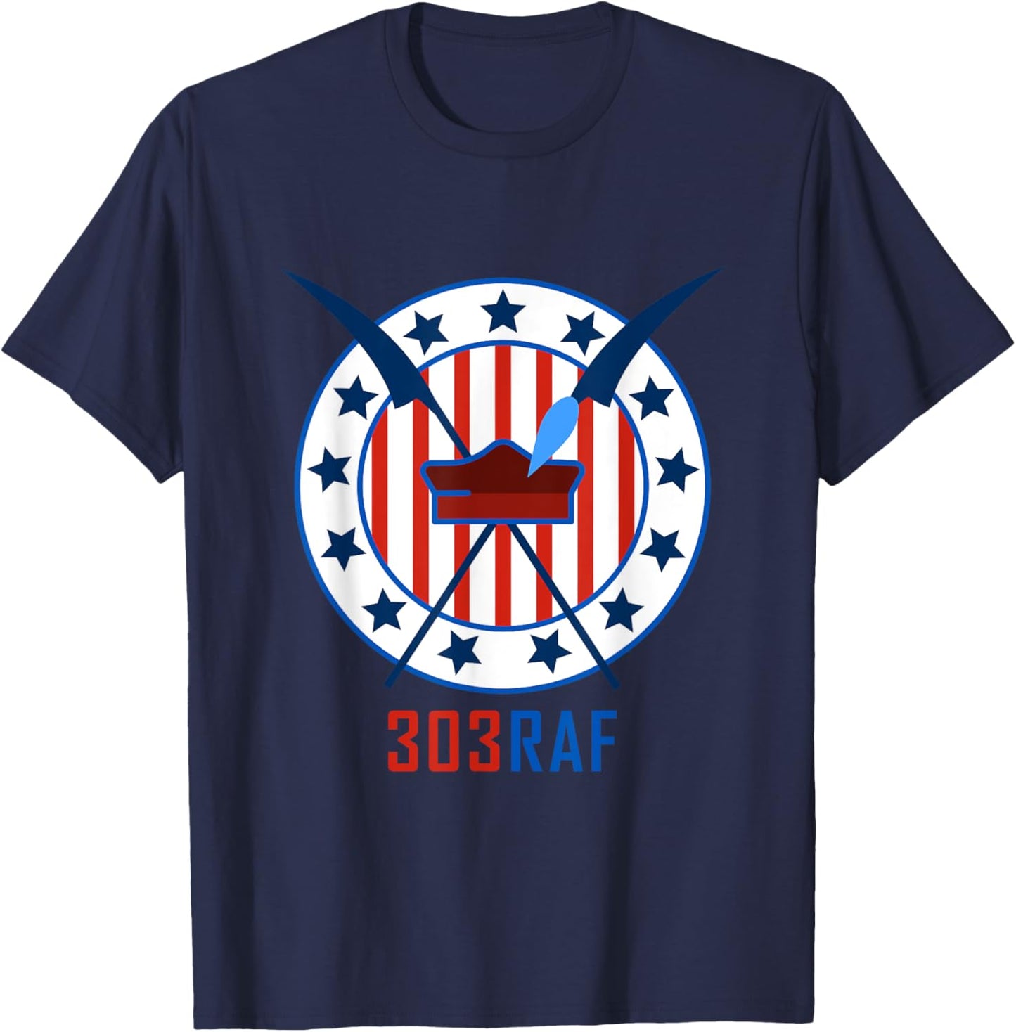 WWII RAF Dywizjon Kosciuszki 303 Poland Spitfire Squad T-Shirt - T-Shirt | Navy