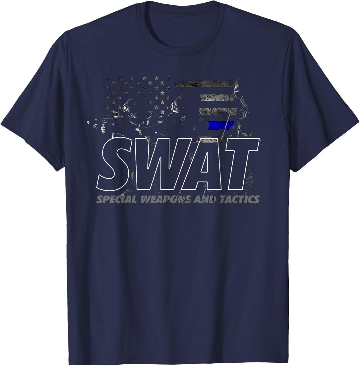 SWAT Special Weapons and Tactics Team Shirt, Police Officer T-Shirt - T-Shirt | Navy