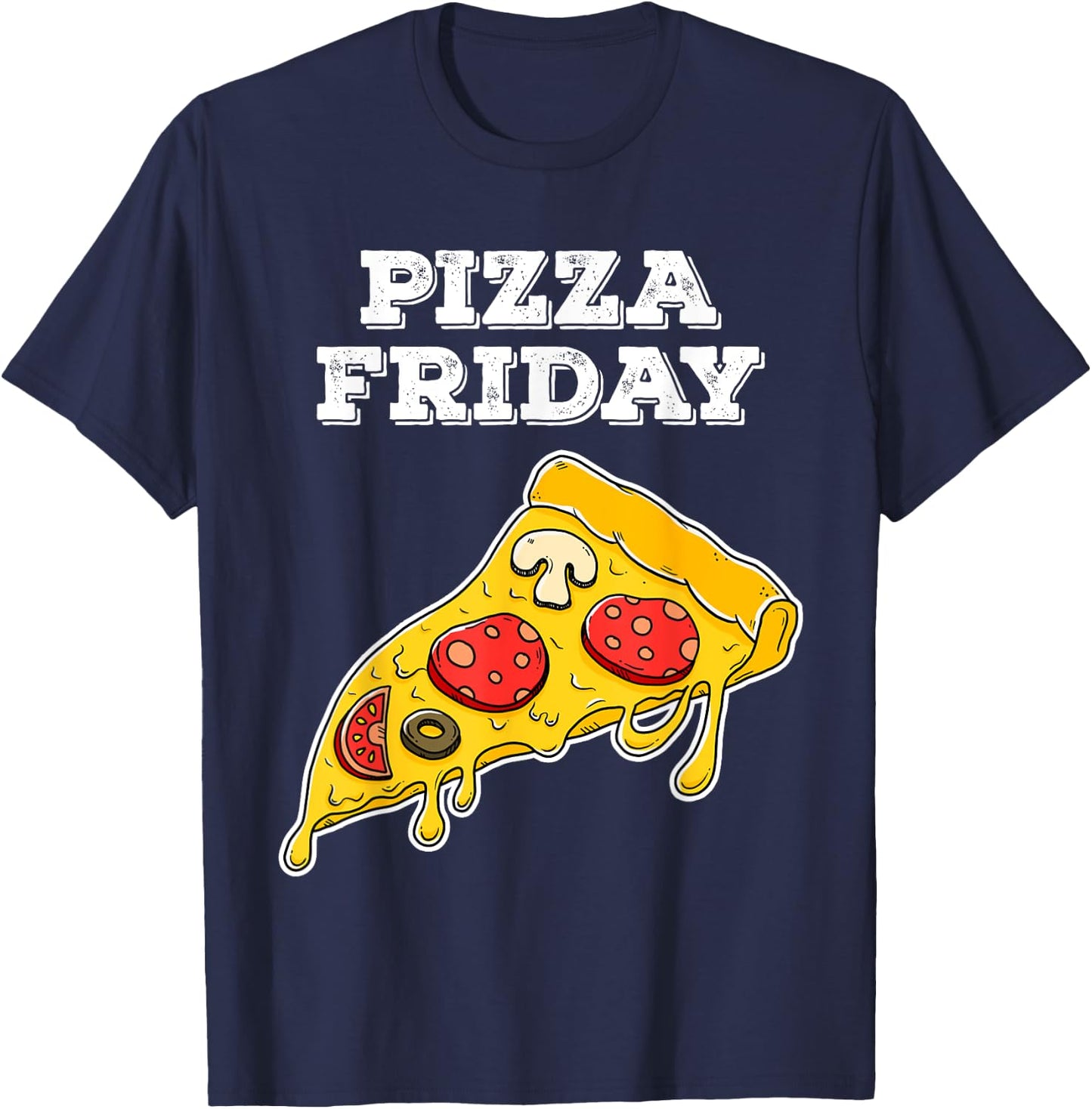 Pizza Friday for cheesy pizza fans T-Shirt - T-Shirt | Navy
