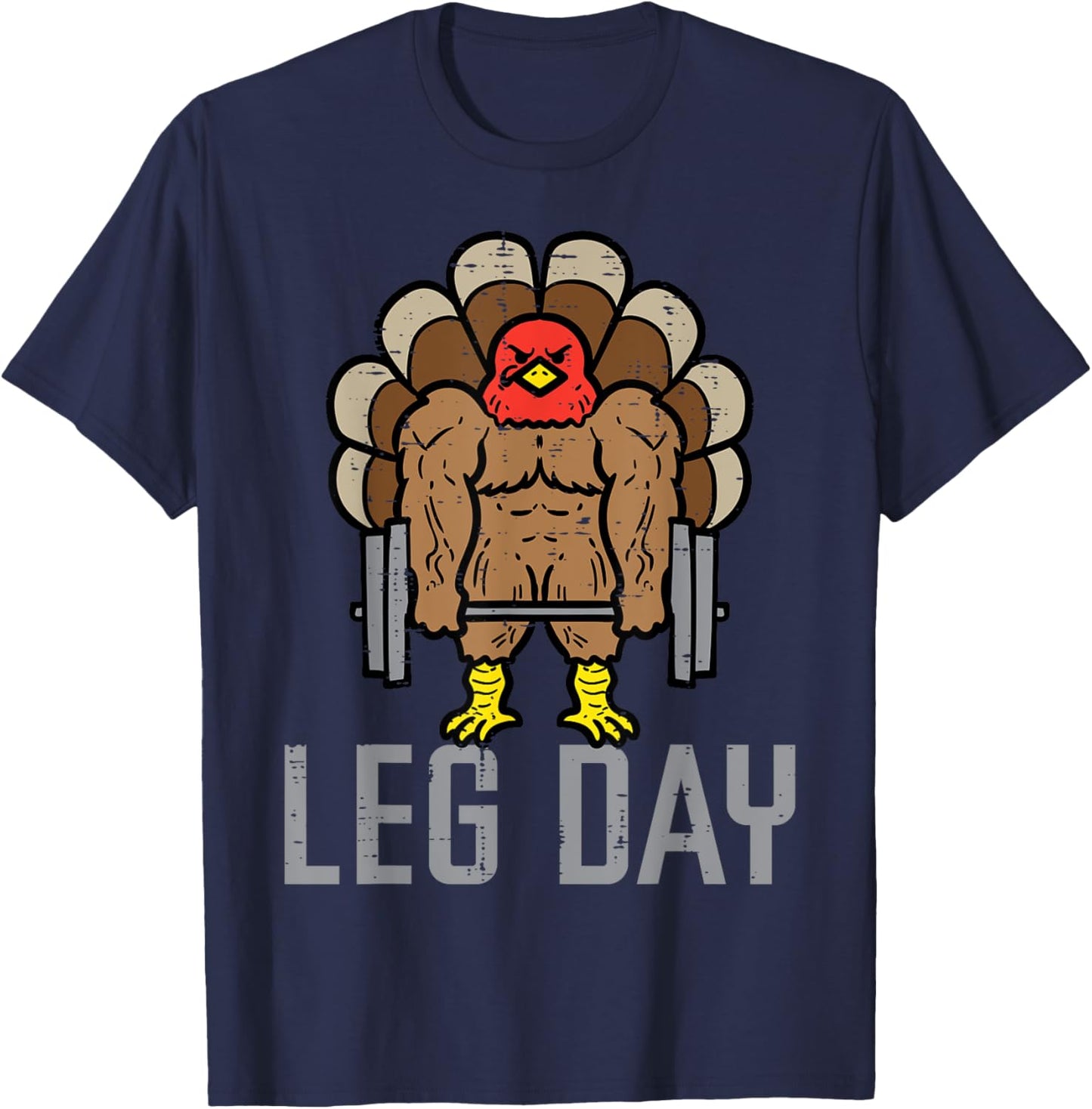 Thanksgiving Turkey Leg Day Weightlifting Gym Men Women Kids T-Shirt - T-Shirt | Navy