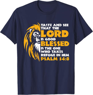 Taste And See That The Lord Is Good Gift Christian T-Shirt - T-Shirt | Navy