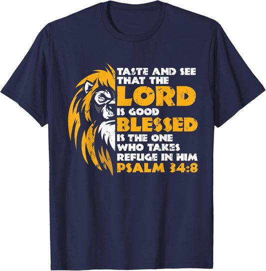 Taste And See That The Lord Is Good Gift Christian T-Shirt - T-Shirt | Navy