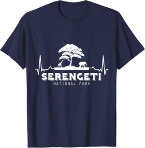 Serengeti National Park Tanzania Africa Safari Big five T-Shirt - T-Shirt | Navy