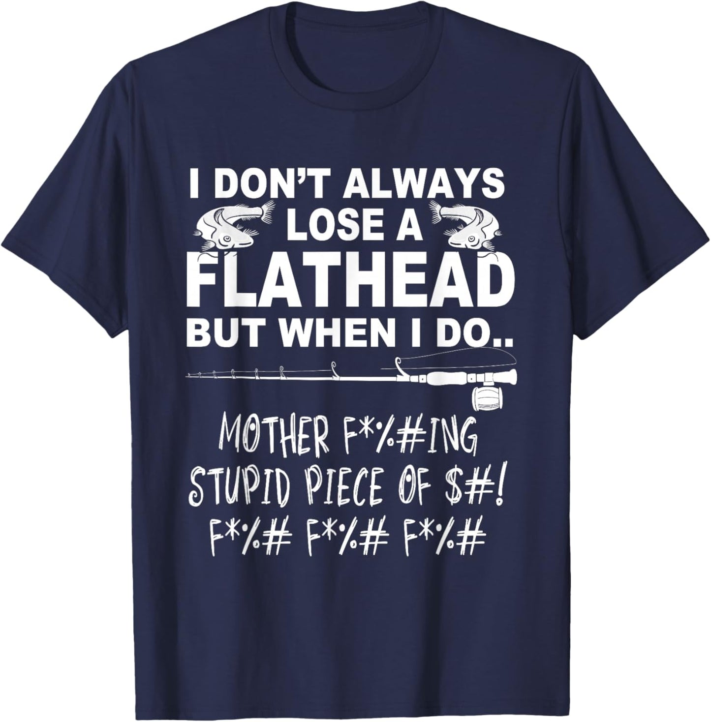 Flathead Catfish cat fishing T-Shirt - T-Shirt | Navy