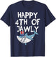Happy 4th Of Jawly Shark Animal 4th Of July USA Patriot Boy T-Shirt - T-Shirt | Navy