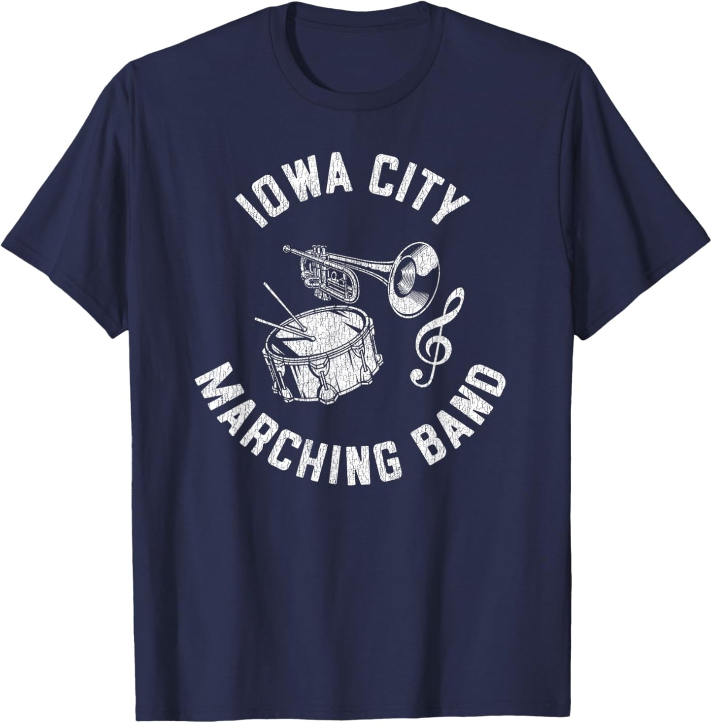 Iowa City Marching Band Vintage Classic Music Distressed T-Shirt - T-Shirt | Navy