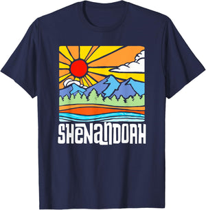 Shenandoah National Park Artistic Nature & Mountains Vintage T-Shirt - T-Shirt | Navy