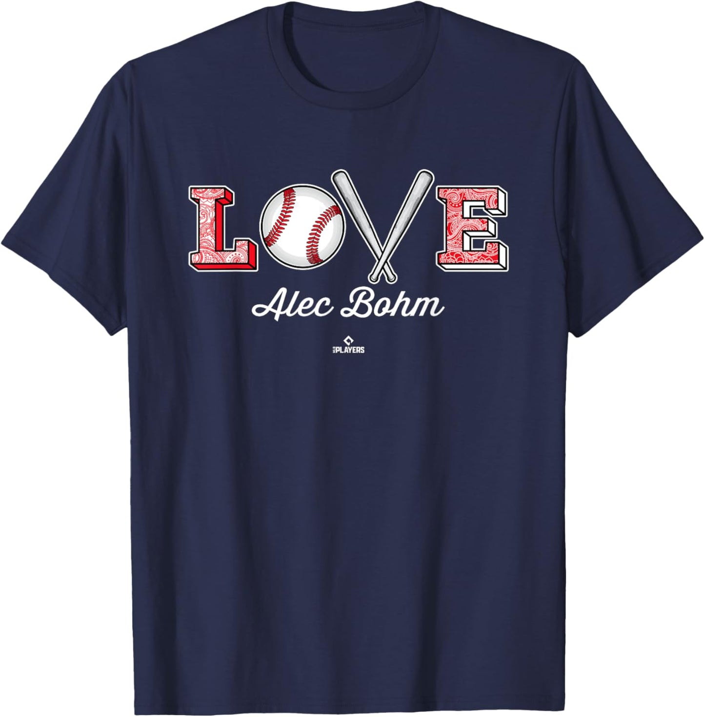Love Alec Bohm Philadelphia MLBPA T-Shirt - T-Shirt | Navy