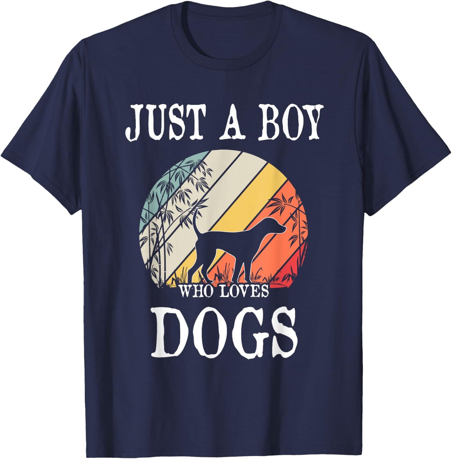 Just A Boy Who Loves Dogs T-Shirt - T-Shirt | Navy