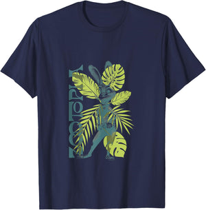 Disney Zootopia Spring Tropical Judy Hopps Leaf Pattern T-Shirt - T-Shirt | Navy