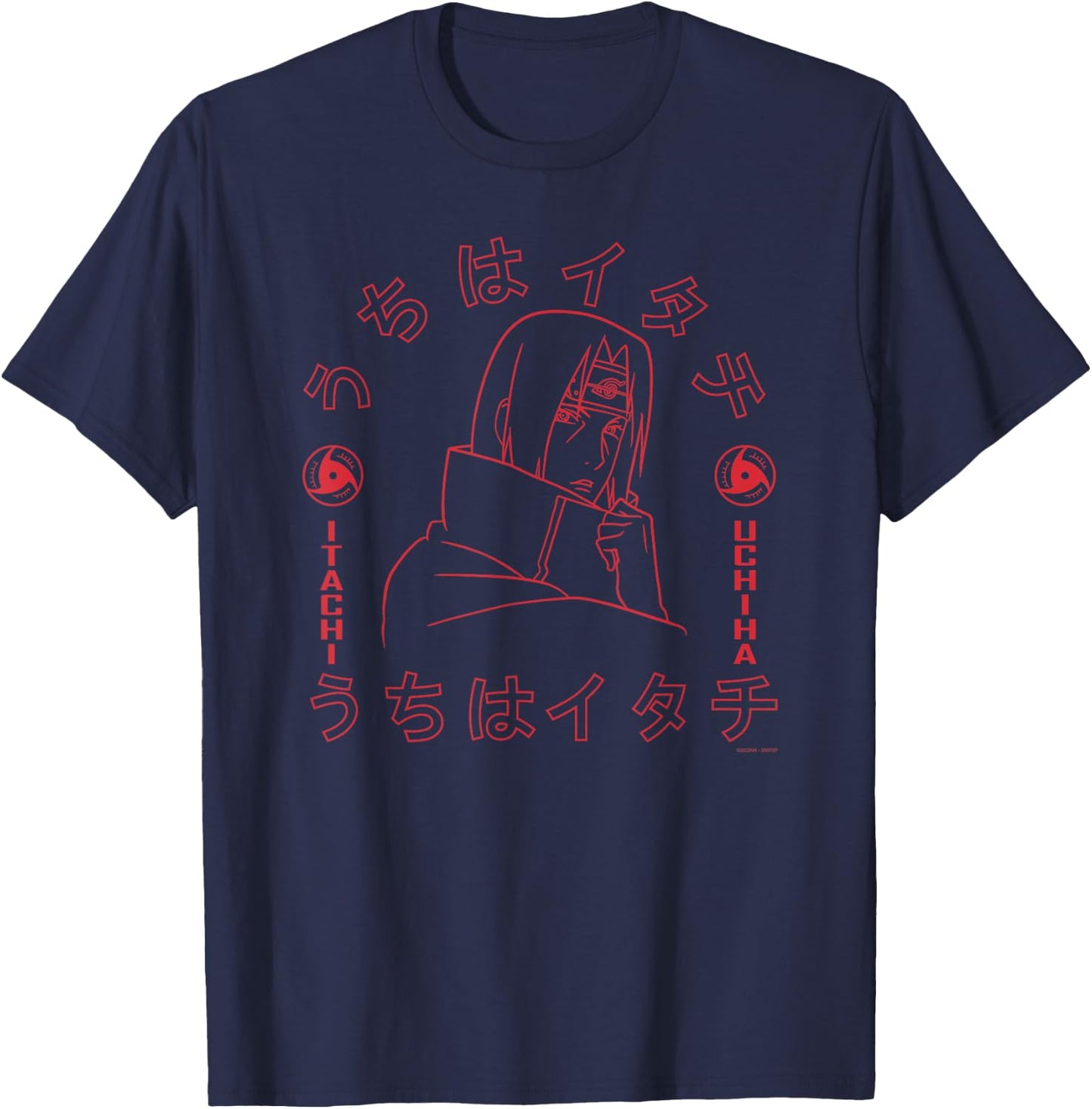 Naruto Shippuden Itachi of the Sharingan Short Sleeve T-Shirt - T-Shirt | Navy