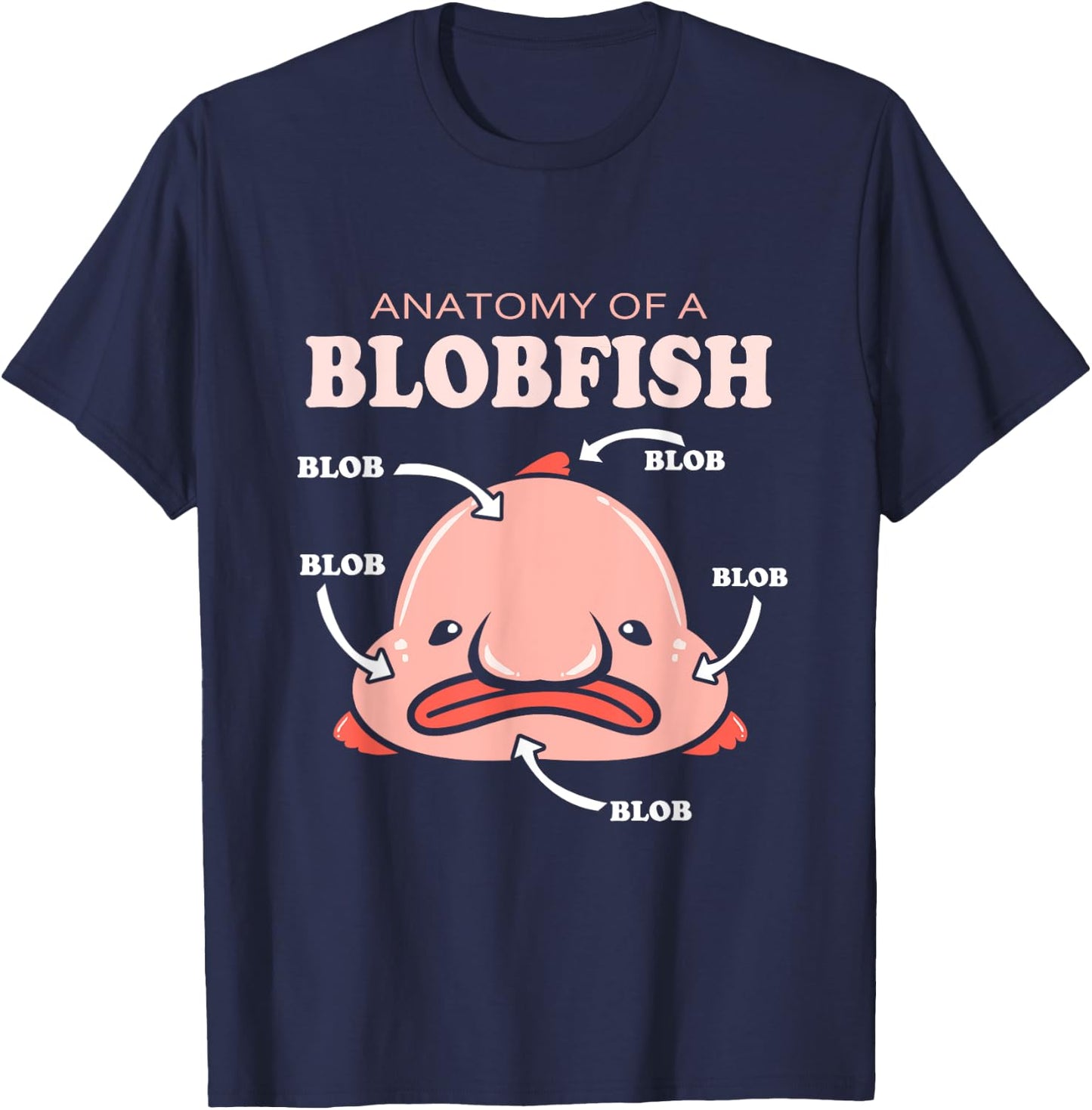 Anatomy Of A Blobfish T-Shirt - T-Shirt | Navy