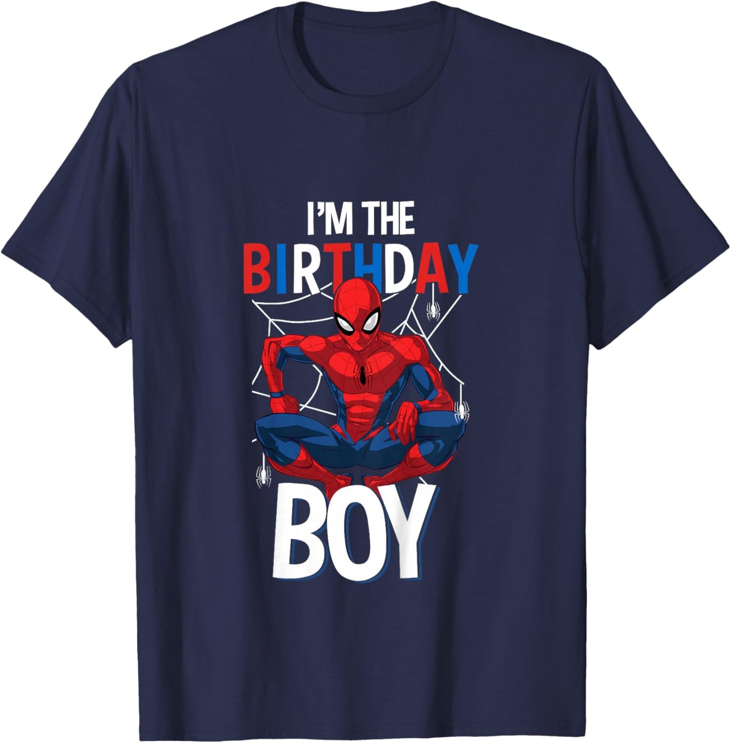 Kids Marvel Comics Spider-Man Classic I'm The Birthday Boy T-Shirt - T-Shirt | Navy