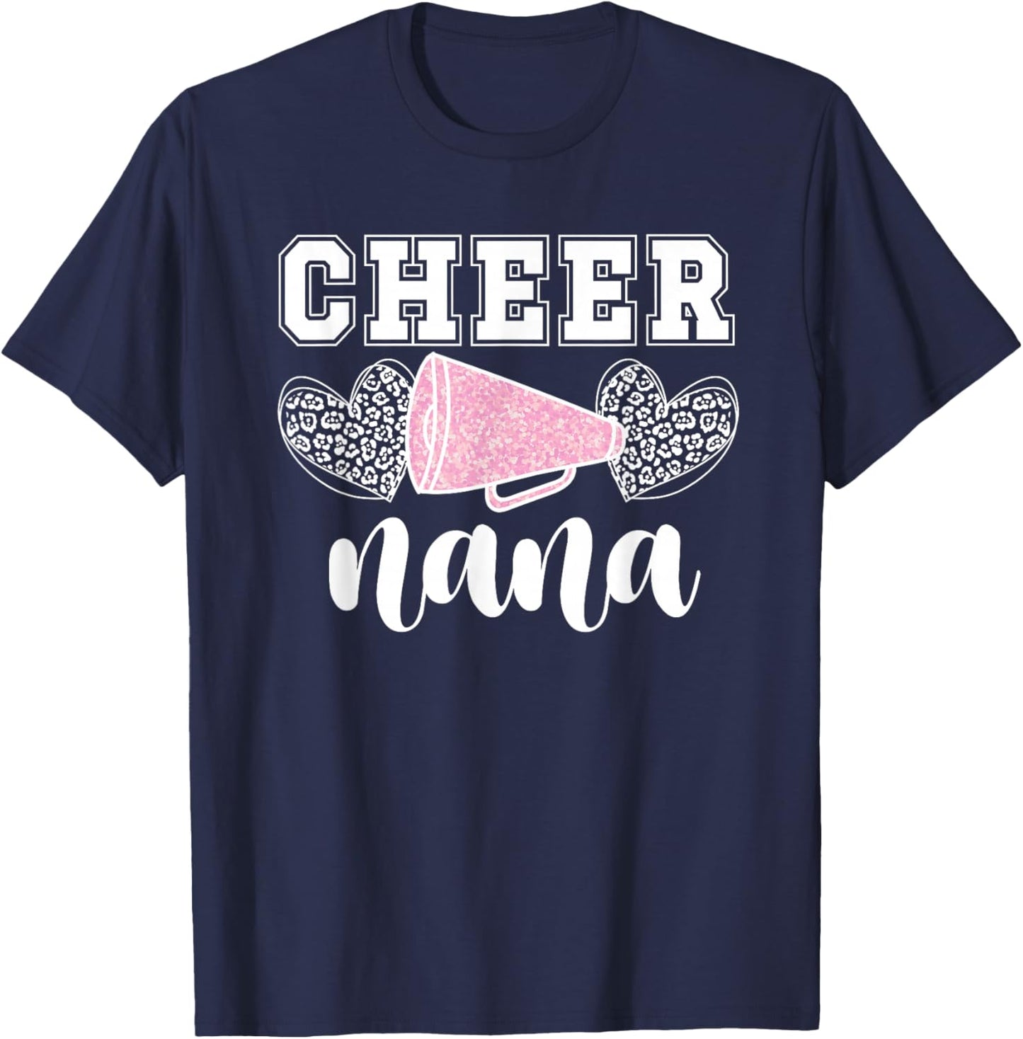 Cheer Nana Hearts Nana Grandma Of A Cheerleader Nana T-Shirt - T-Shirt | Navy